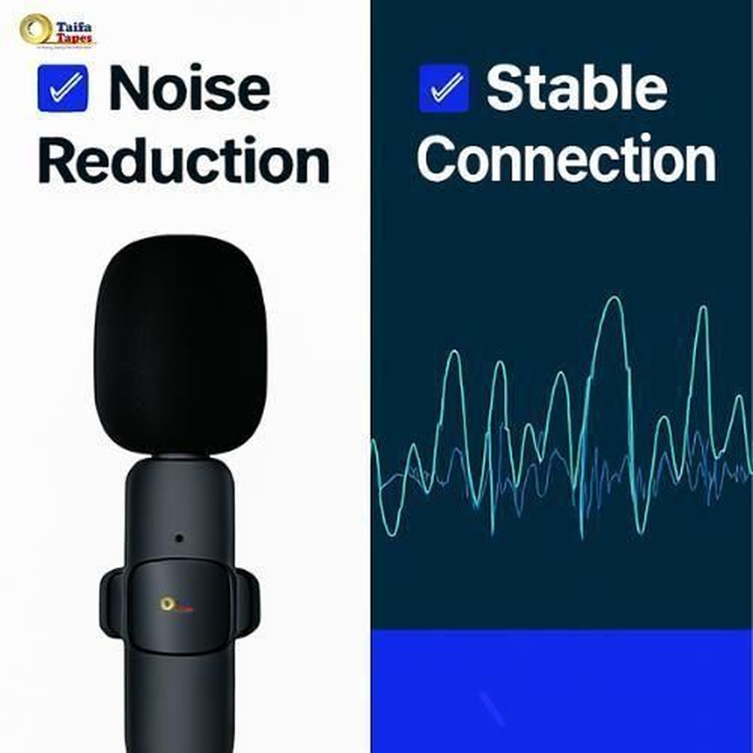 Wireless Lavalier Mini Microphone Duo with USB C & Lightning - Noise Cancelation Audio for Vlogging, Interviews & Online Content, 2 in 1 Mic Type C / iPhone IOS
