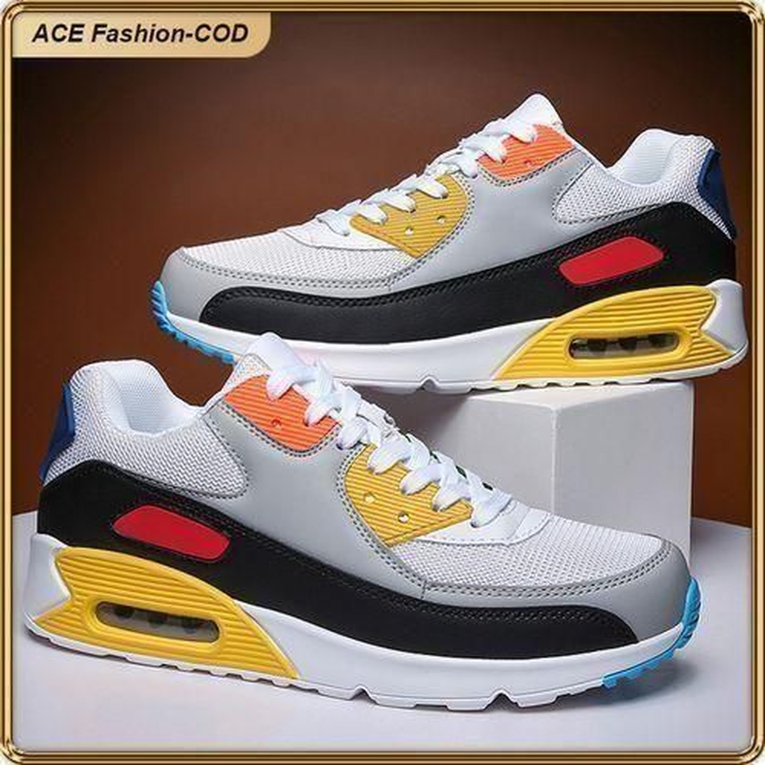 ASHION KQ Premium Unisex Sneakers With Breathable Mesh PU Cushion Sole Anti-Slip Design