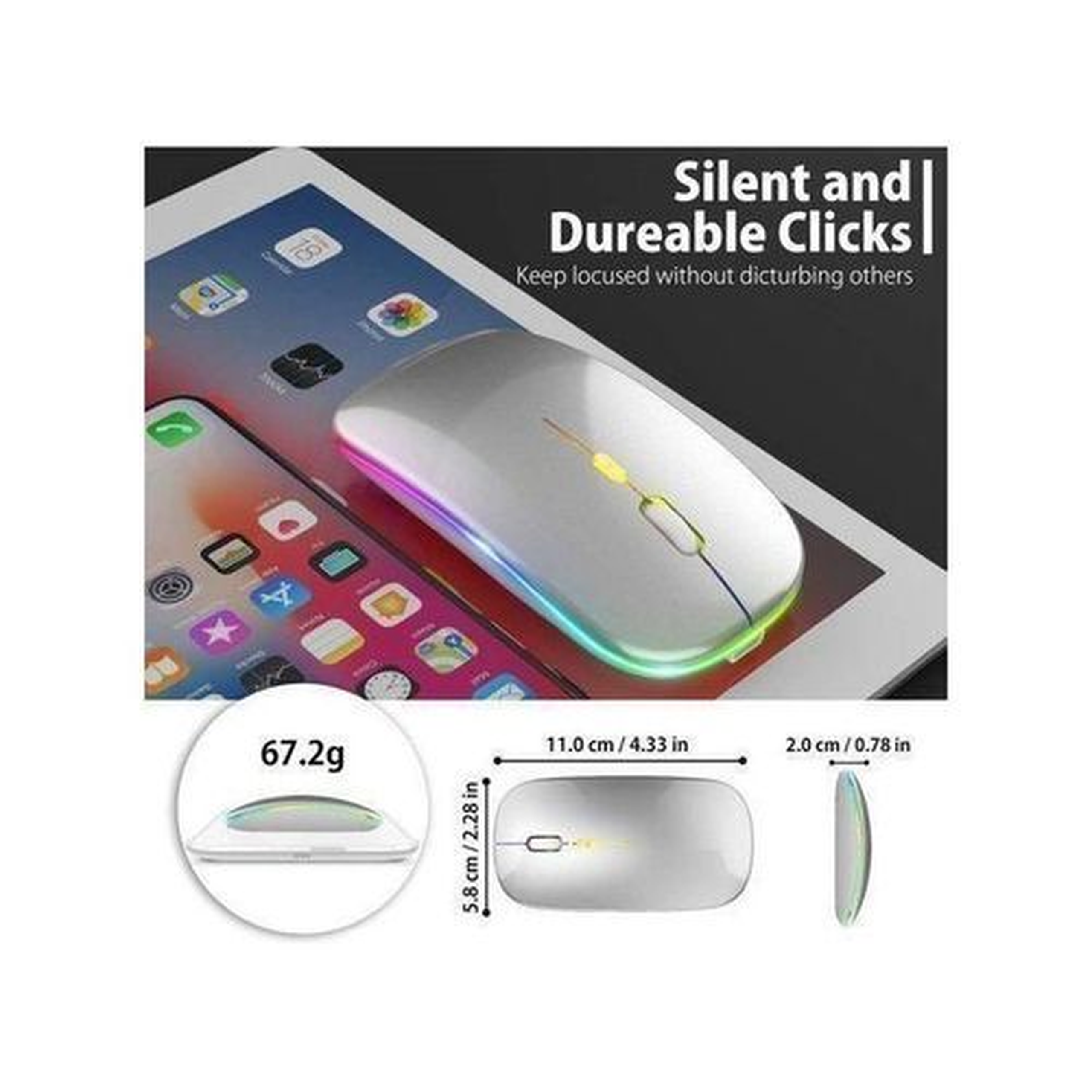 EAGEAT Wireless 2.4GHz Mice Rechargeable