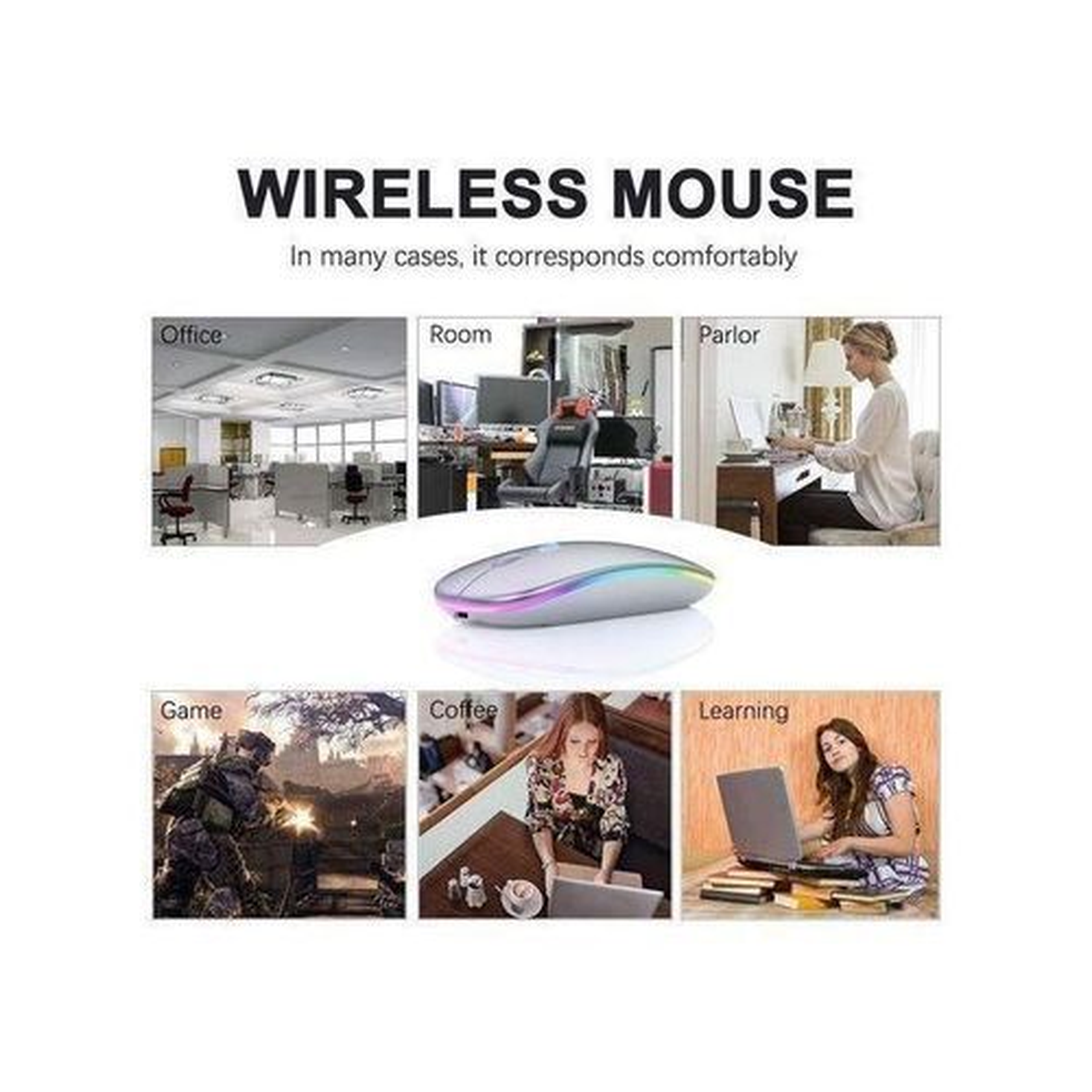 EAGEAT Wireless 2.4GHz Mice Rechargeable