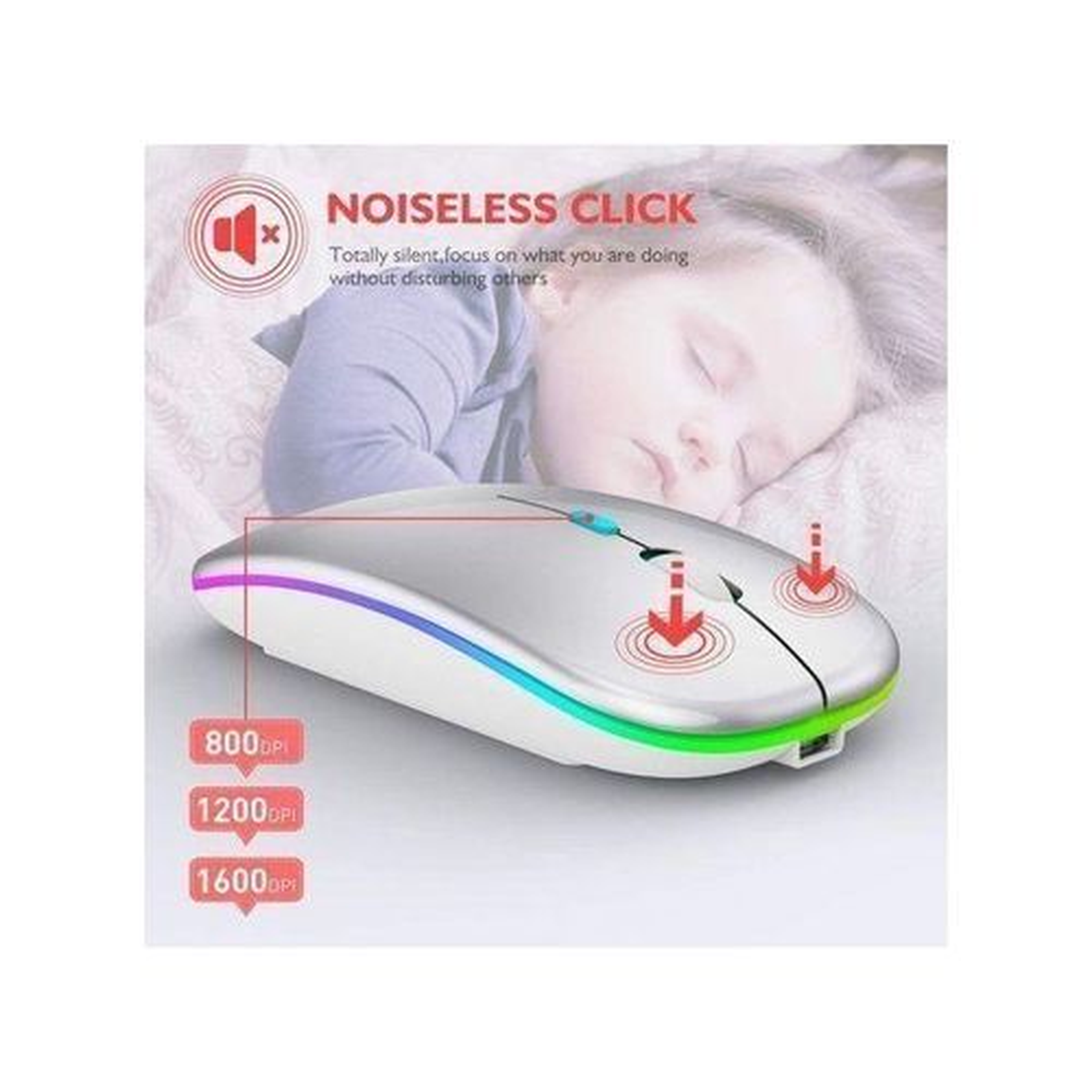 EAGEAT Wireless 2.4GHz Mice Rechargeable