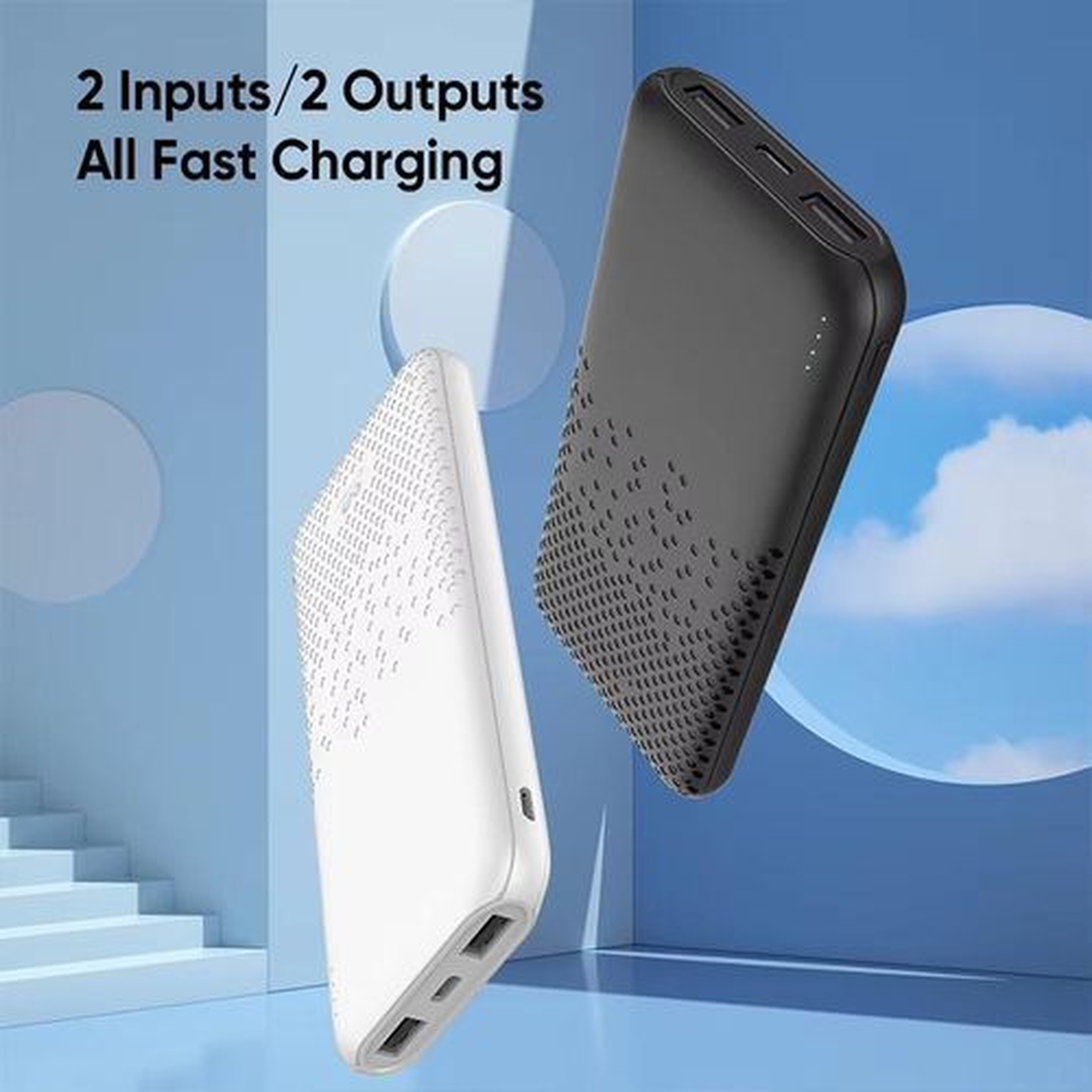 Small Size Unique Design 2A Fast Charger with 2-in-2-out Fast Charging Power Bank