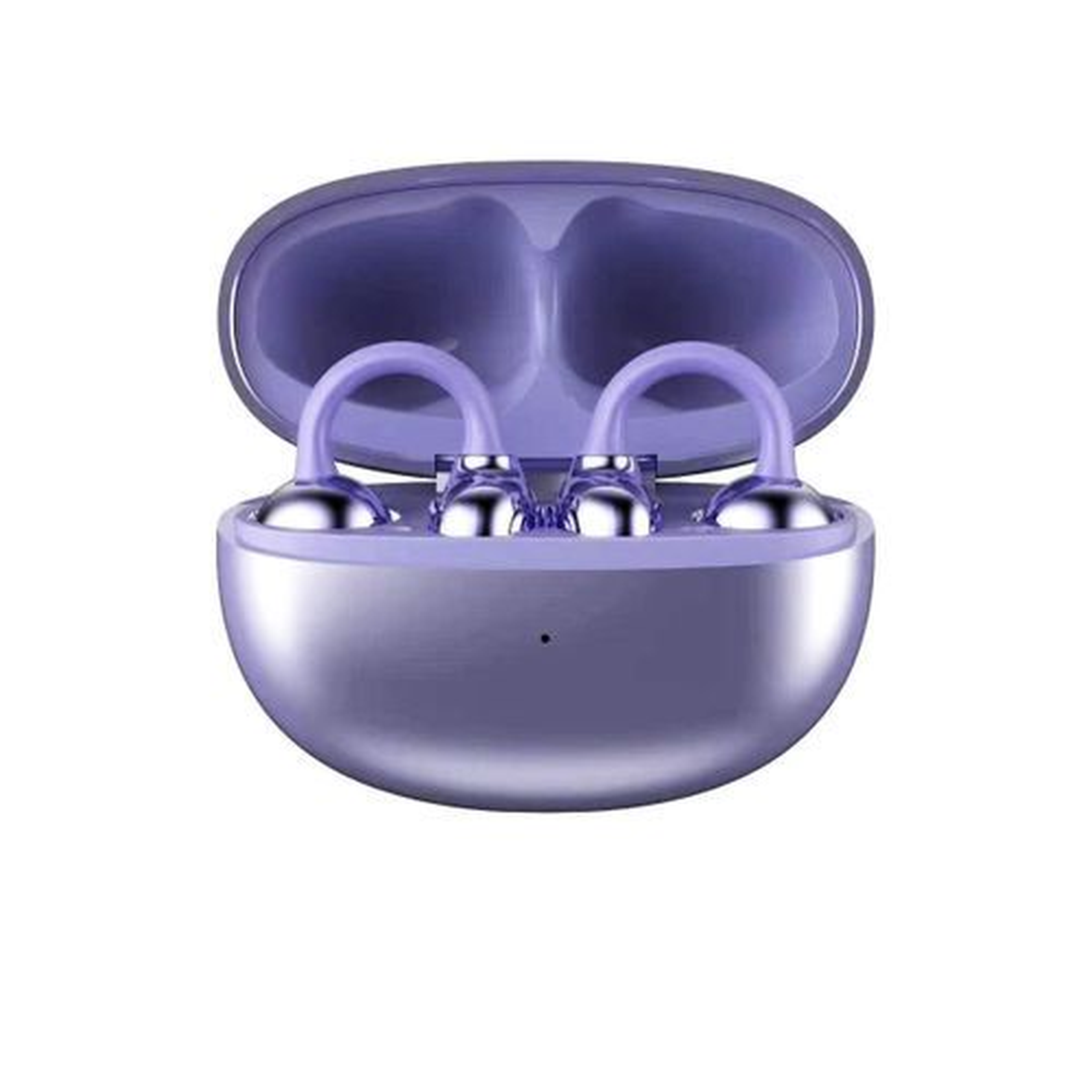 Open Ear Clip On Wireless Bluetooth Earbuds Over Ear Pressure-Free Comfort Earphones - Purple