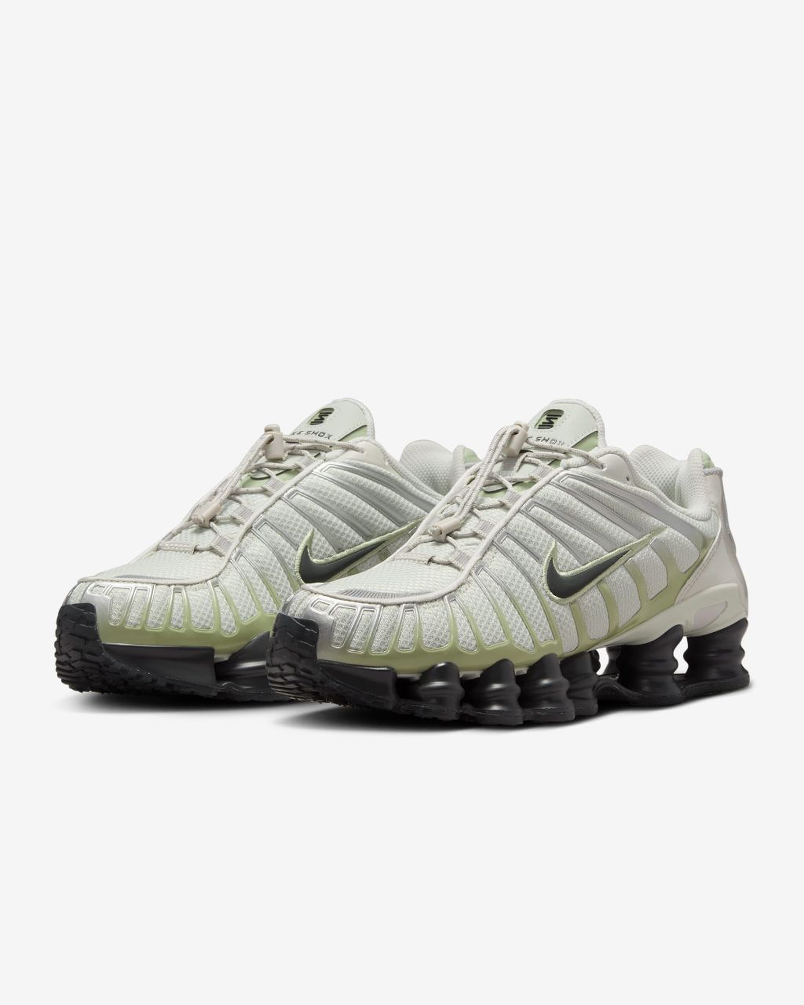 Nike Shox TL sneakers in the Light Bone/Olive Aura