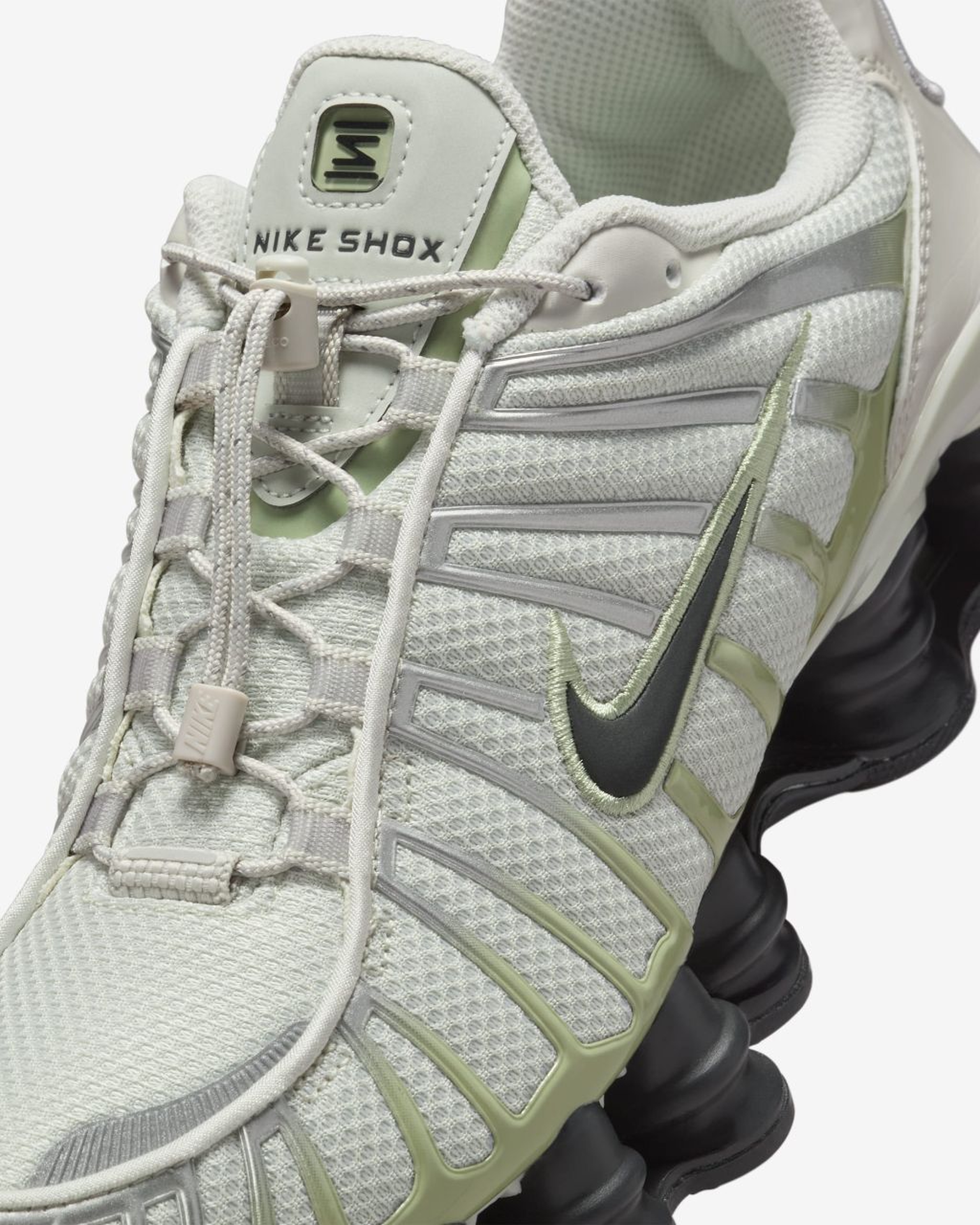 Nike Shox TL sneakers in the Light Bone/Olive Aura