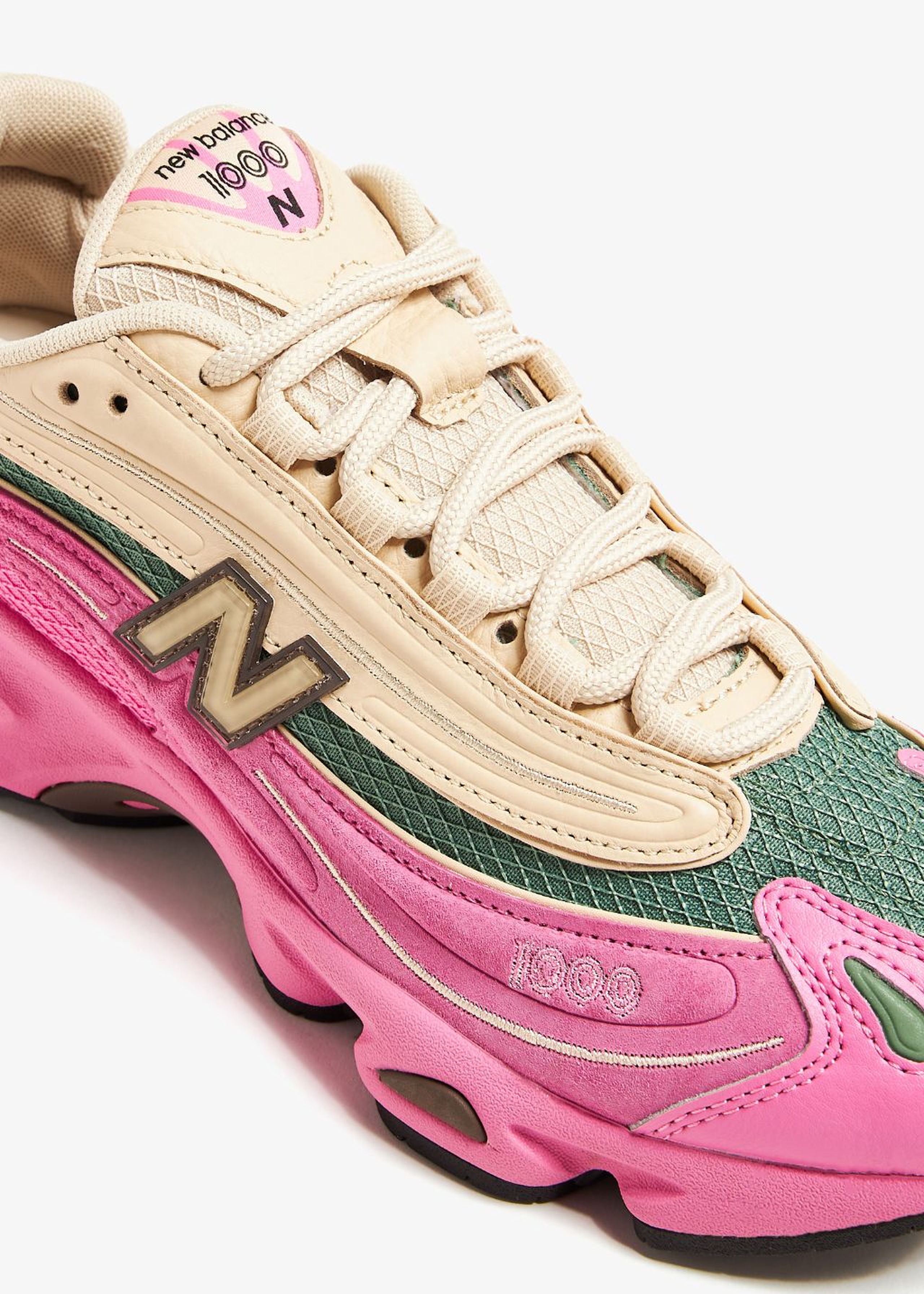 New Balance 1000 Tan Pink Green