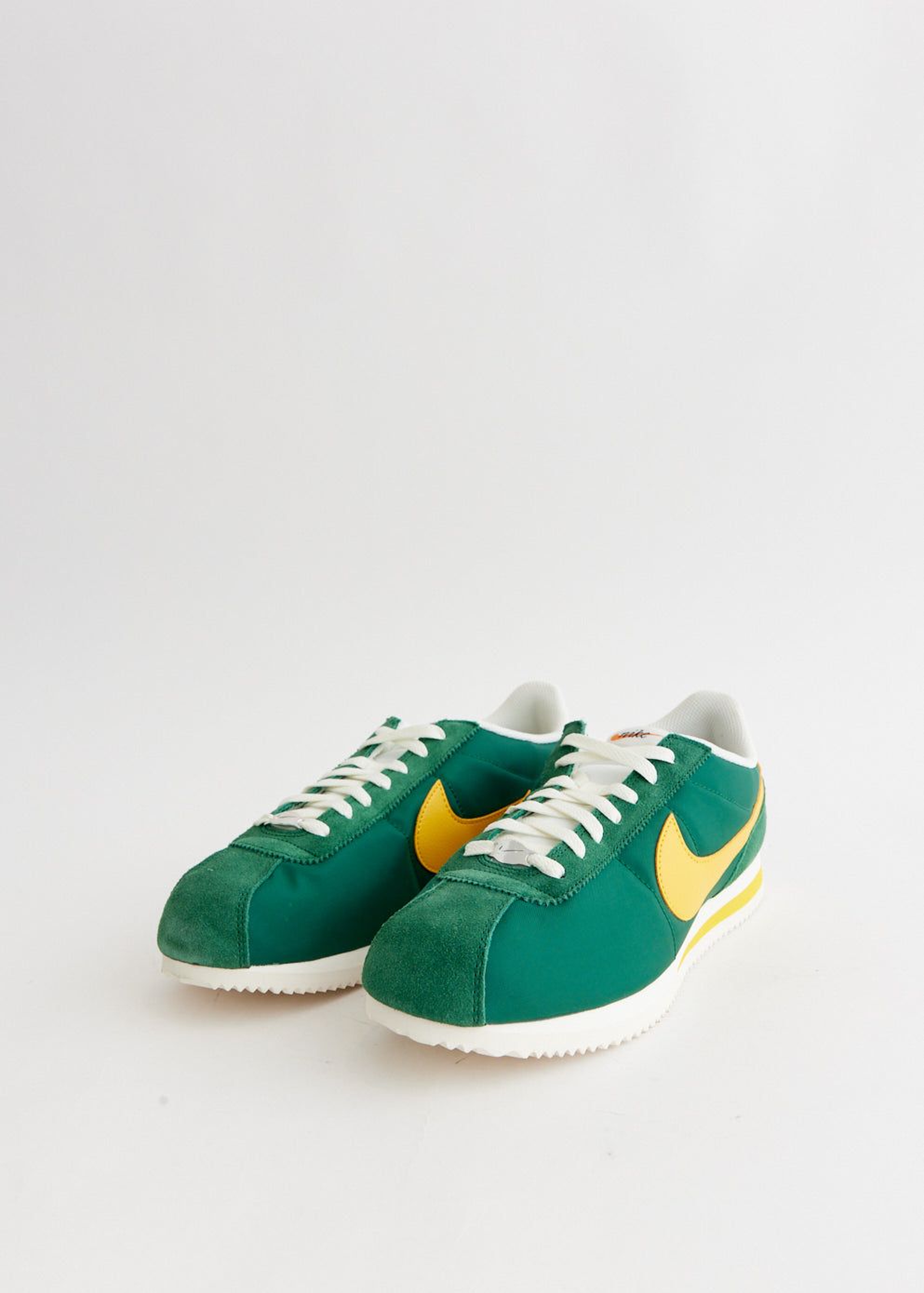 Nike Cortez Textile in the "Oregon" colorway, featuring Gorge Green, Yellow Ochre, and Sail