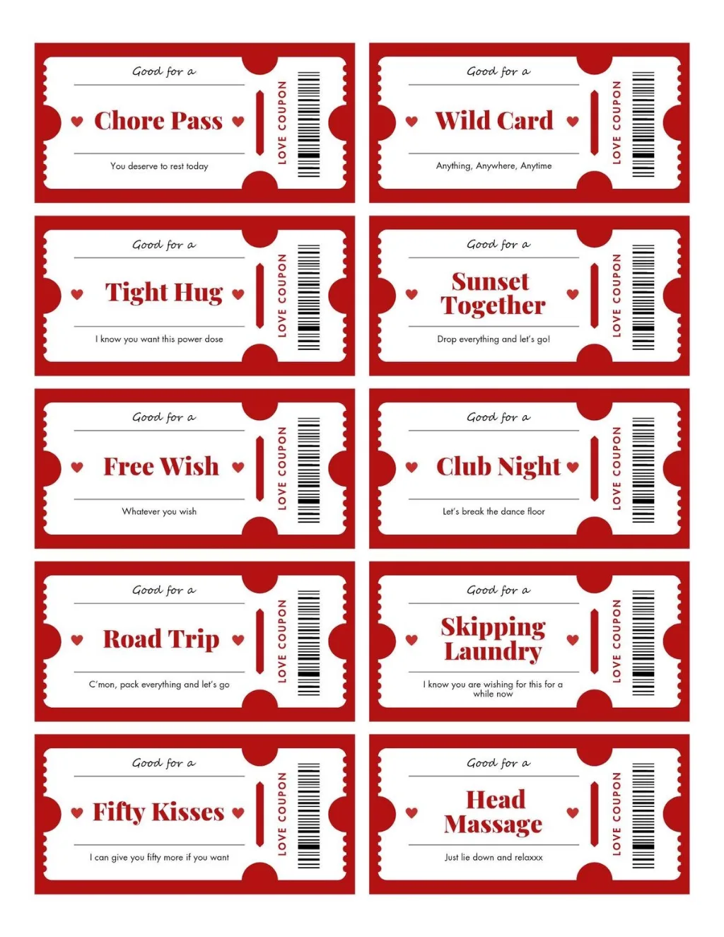 Love coupons