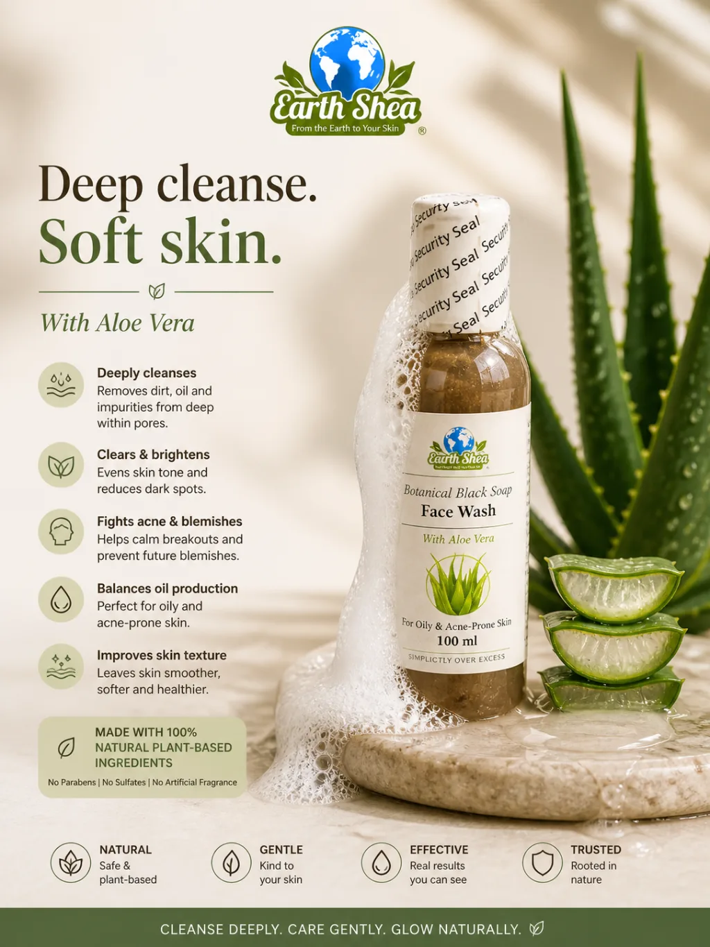 Earth Shea Botanical African Black Soap Facewash