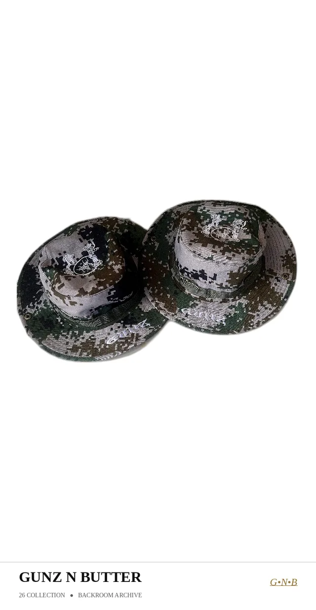 GNB CAMO BUCKET HATS