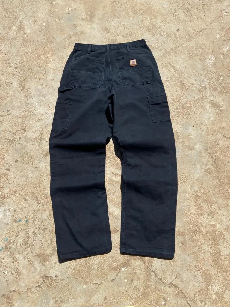 Carhartt Black Canvas Carpenter Pants | Wide Leg | Duck Canvas