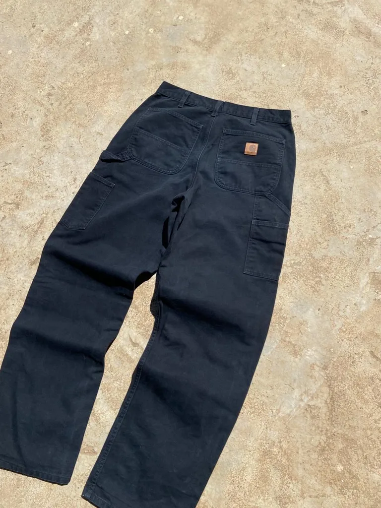 Carhartt Black Canvas Carpenter Pants | Wide Leg | Duck Canvas