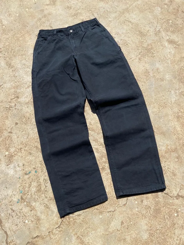 Carhartt Black Canvas Carpenter Pants | Wide Leg | Duck Canvas
