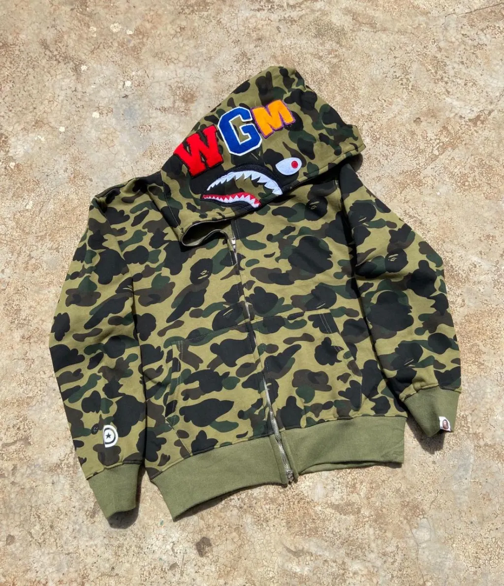 BAPE Shark Hoodie — 1st Camo Green 🦈