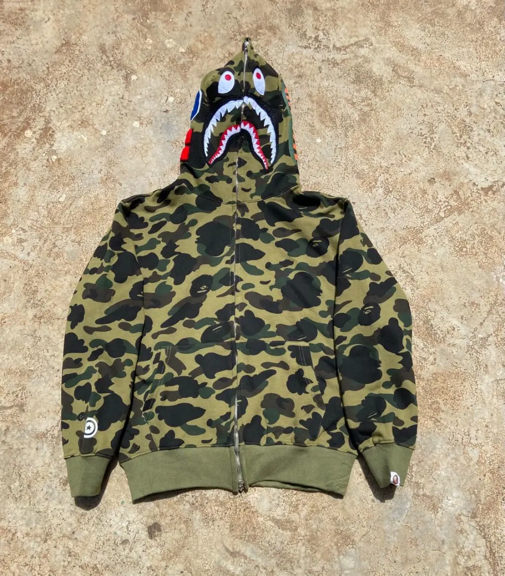 BAPE Shark Hoodie — 1st Camo Green 🦈