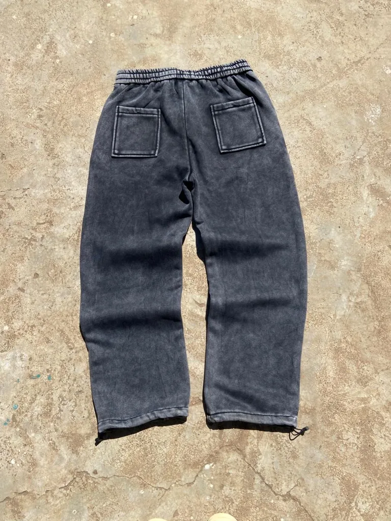 Acid Wash Baggy Tech Sweatpants | BJHG Star Embroidery | Toggle Ankles | Archive