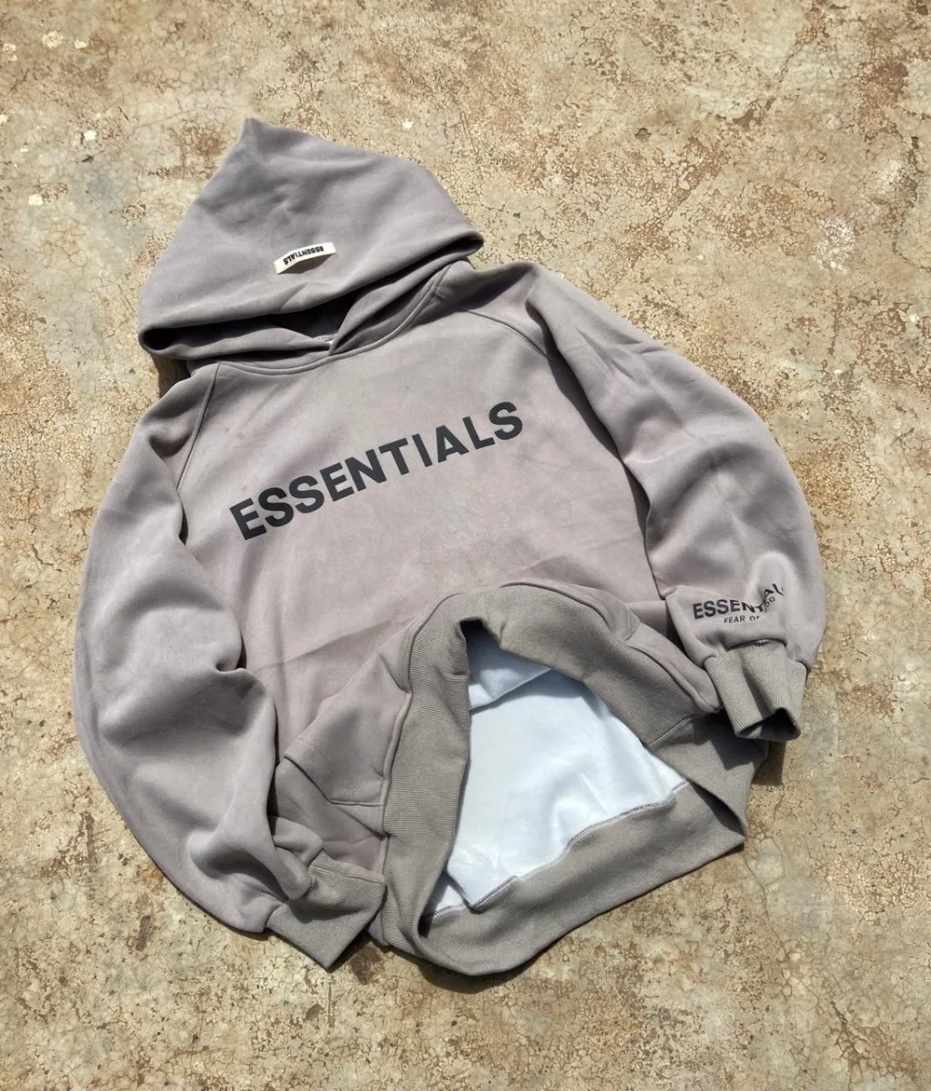 Essentials Fear of God Hoodie in Cement Grey