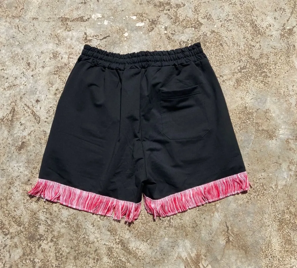 Hellstar-inspired graphic mesh shorts in white with black,white,cream