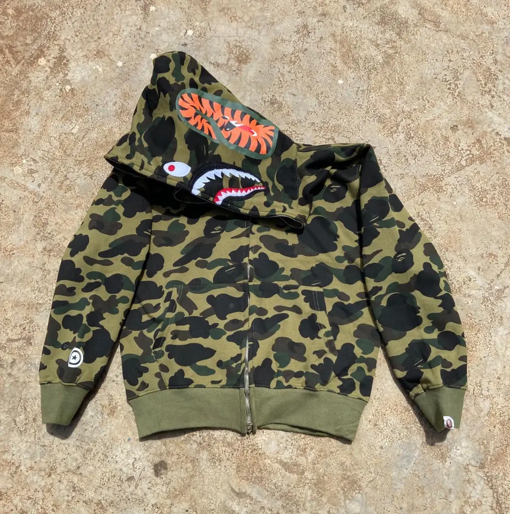 BAPE Shark Hoodie — 1st Camo Green 🦈