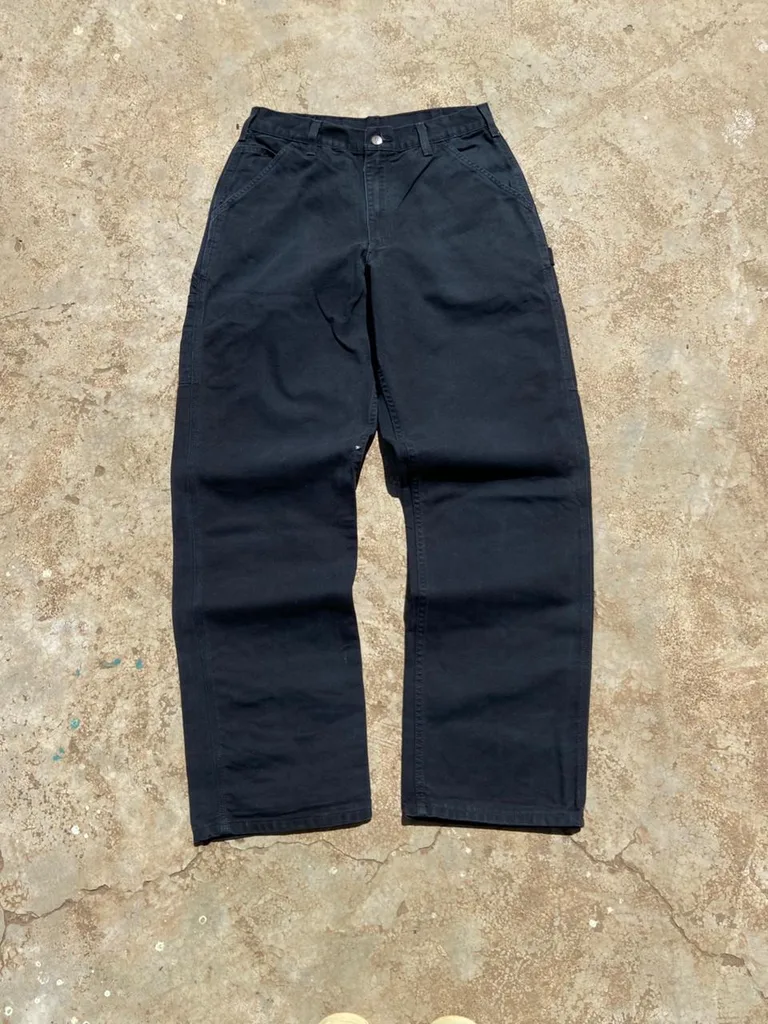 Carhartt Black Canvas Carpenter Pants | Wide Leg | Duck Canvas