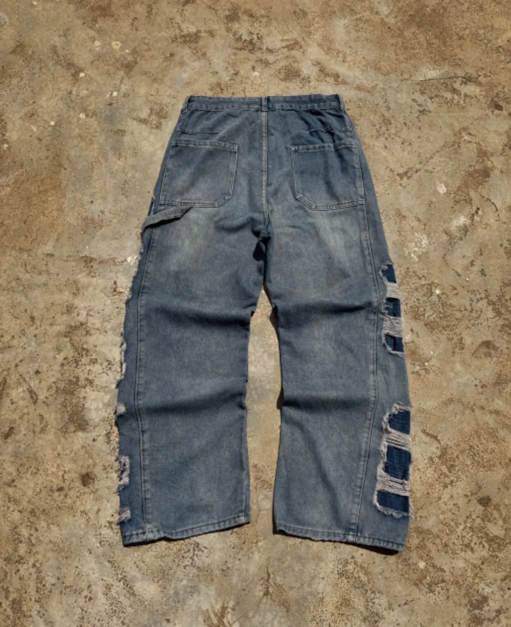 Vintage Distressed Carpenter Wide Leg Jeans