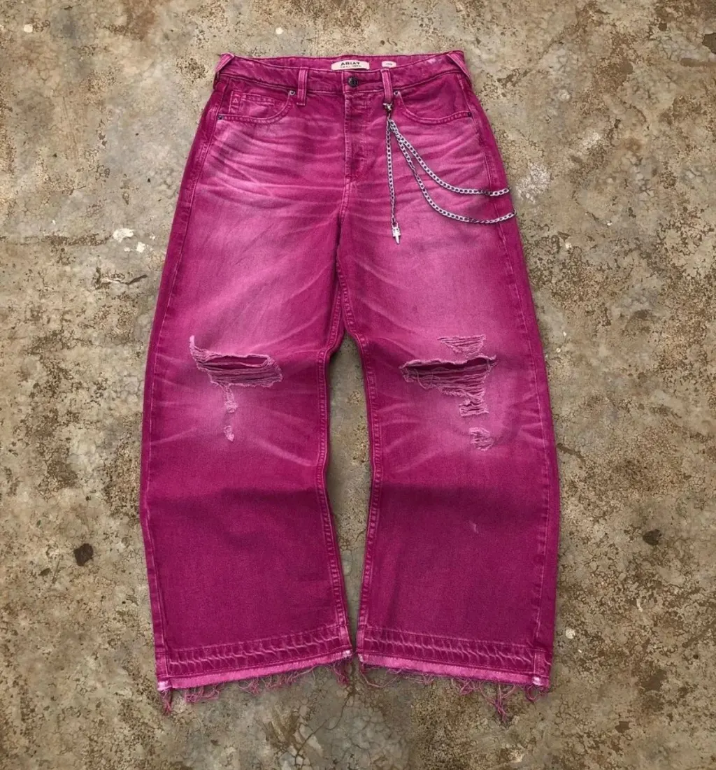 Ariat Wide-Leg Jeans in Magenta Pink