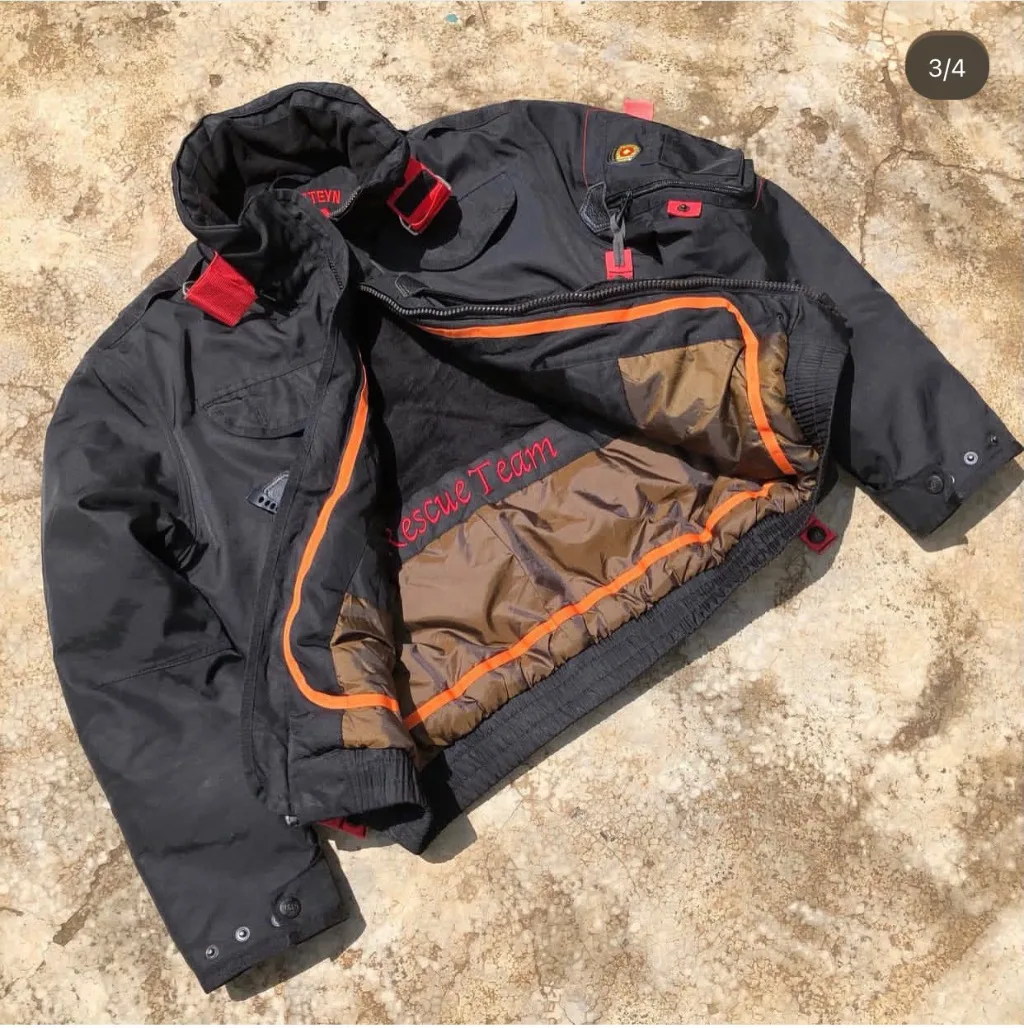 Techwear Goggle Bomber Jacket | Red Strap Collar | Utility | Multi-Pocket