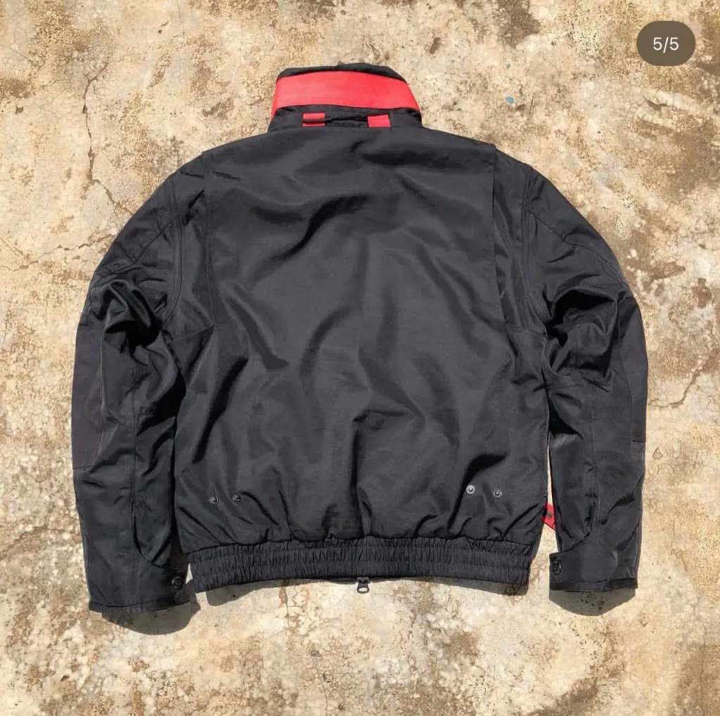 Techwear Goggle Bomber Jacket | Red Strap Collar | Utility | Multi-Pocket