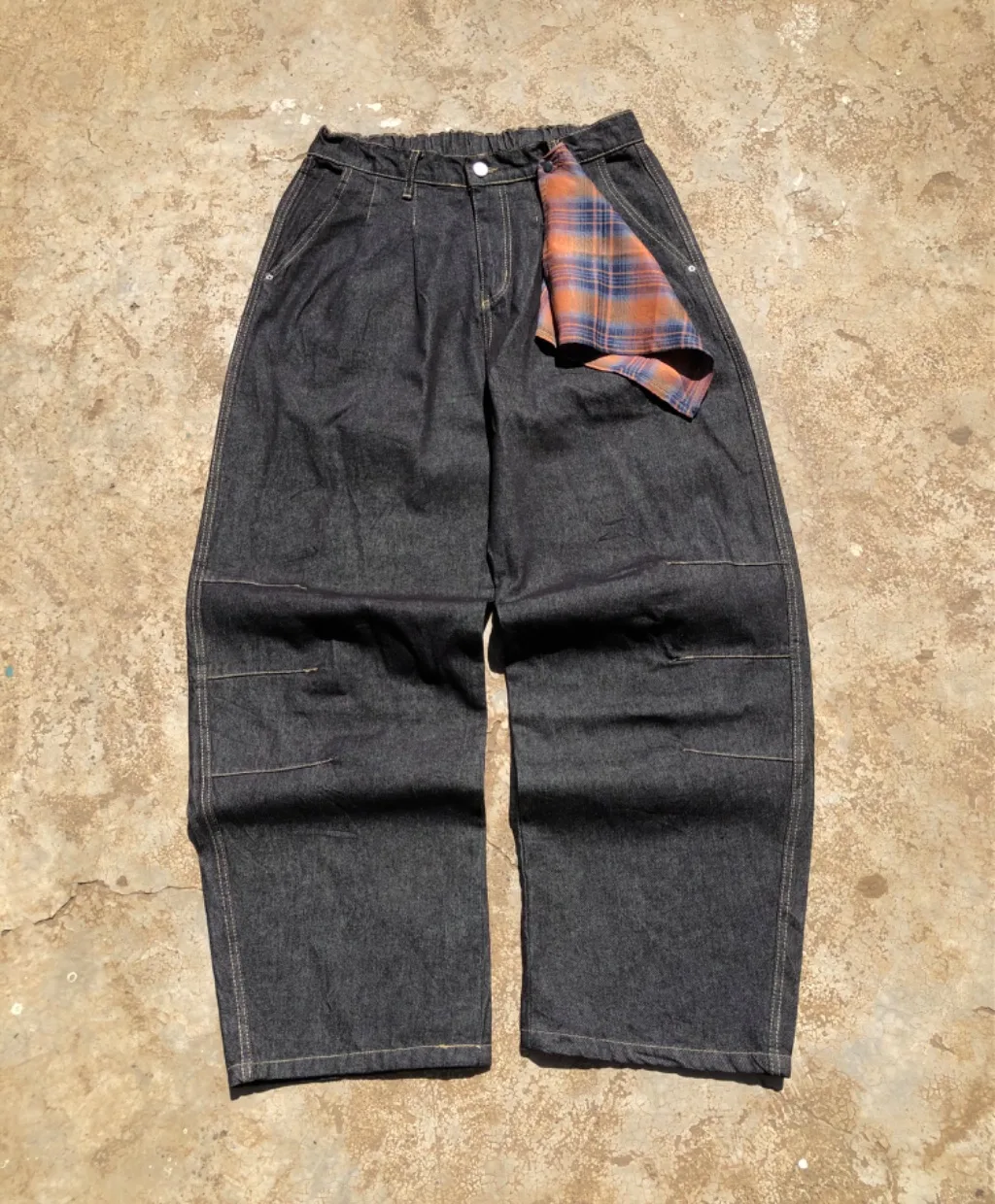 DARK WASH FLANNEL LINING DENIM