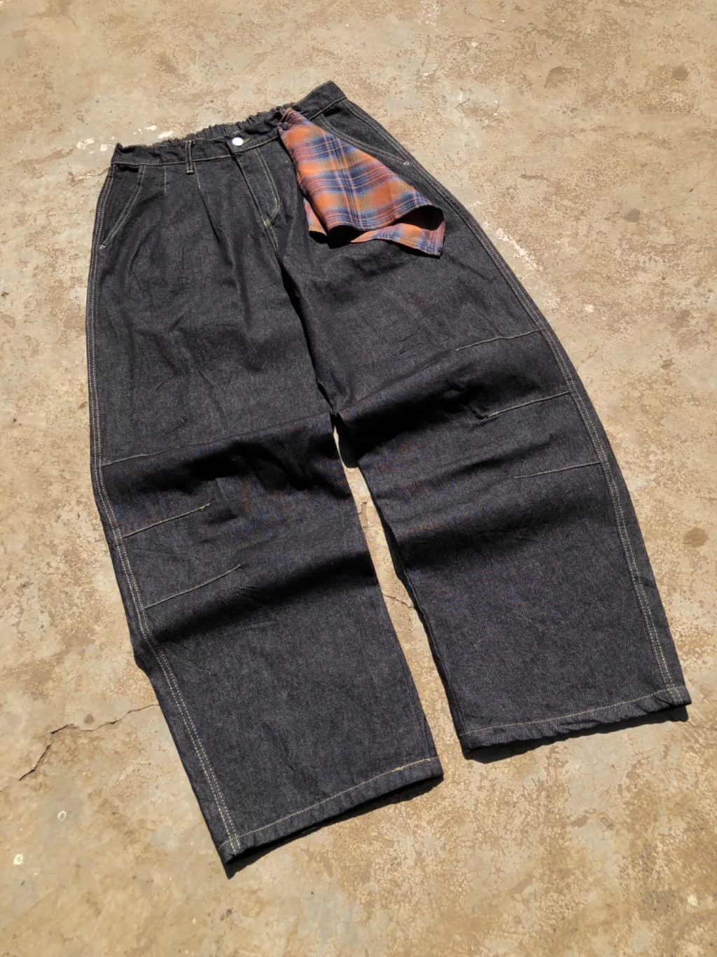 DARK WASH FLANNEL LINING DENIM
