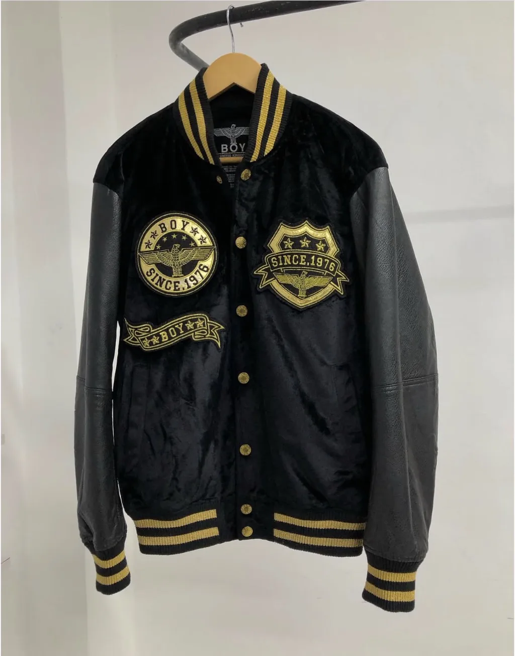 BOY LONDON VARSITY JACKET 👑 Velvet body | Leather sleeves | Gold embroidery
