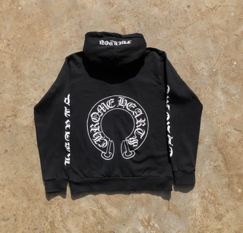 Vintage Black Gothic Zip Hoodie