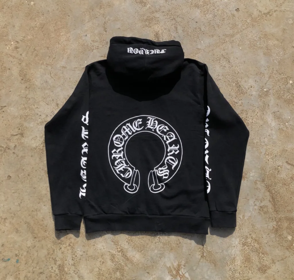 Vintage Black Gothic Zip Hoodie