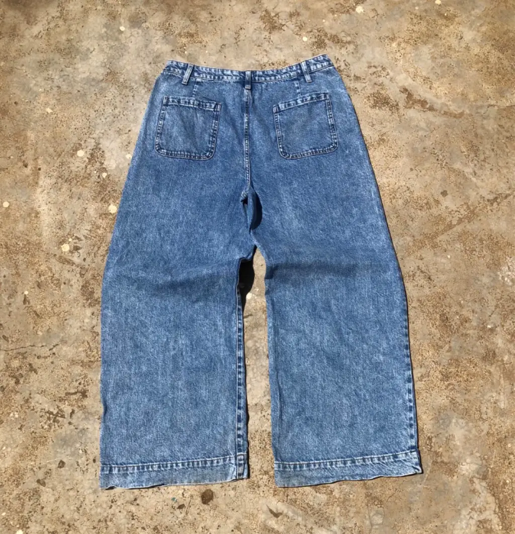 Vintage 90s Pleated Wide Leg Jeans