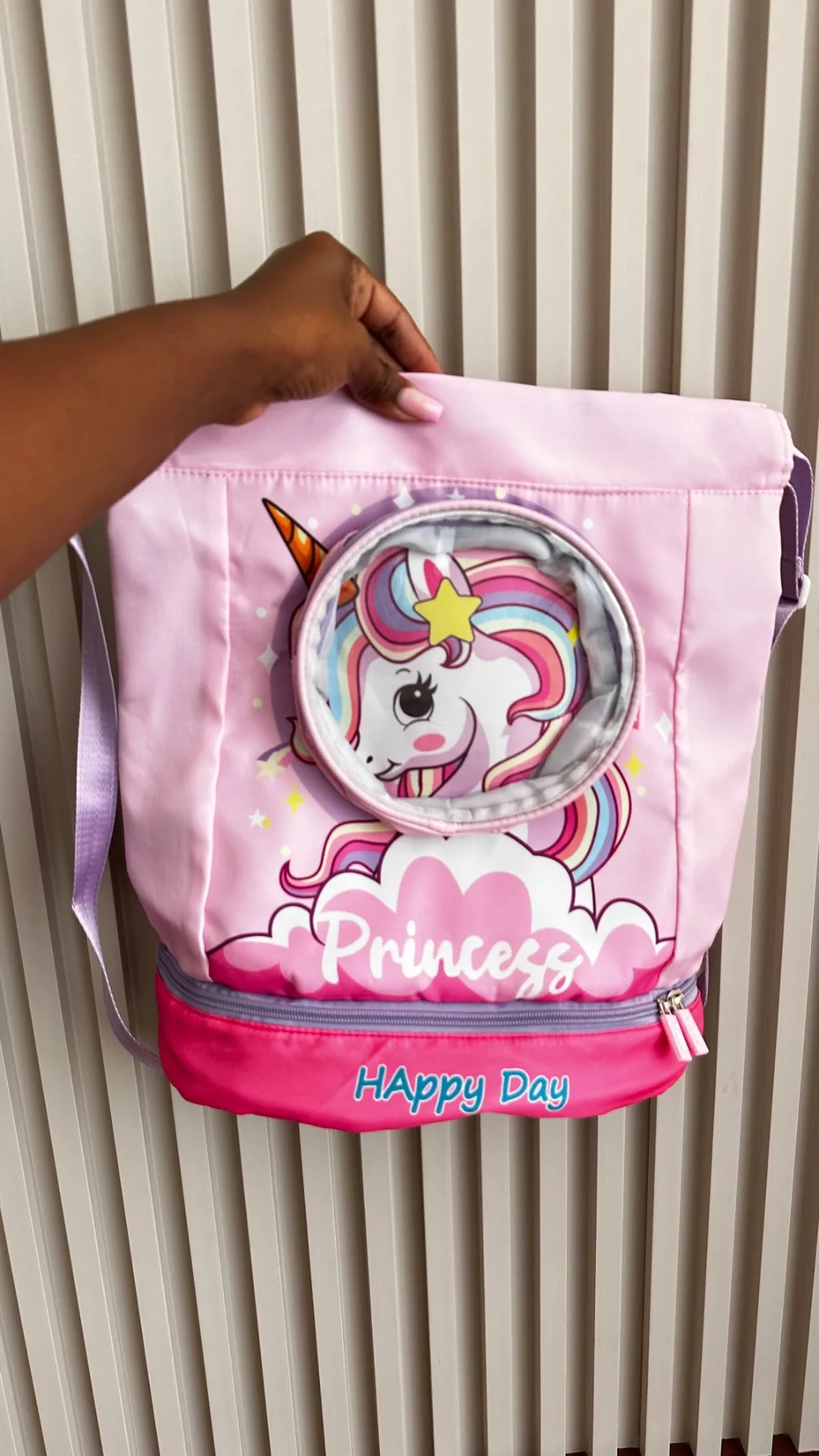 Pink unicorn swim bag