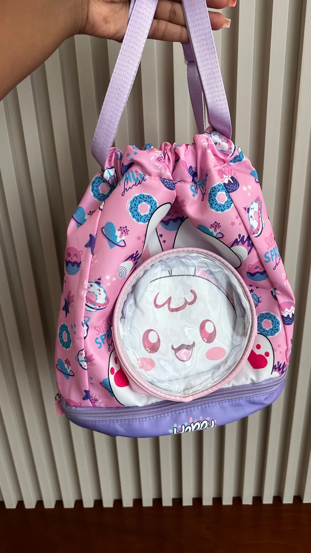 Kids Space-Themed Swim Bag with Shoe Compartment & Wet Pocket