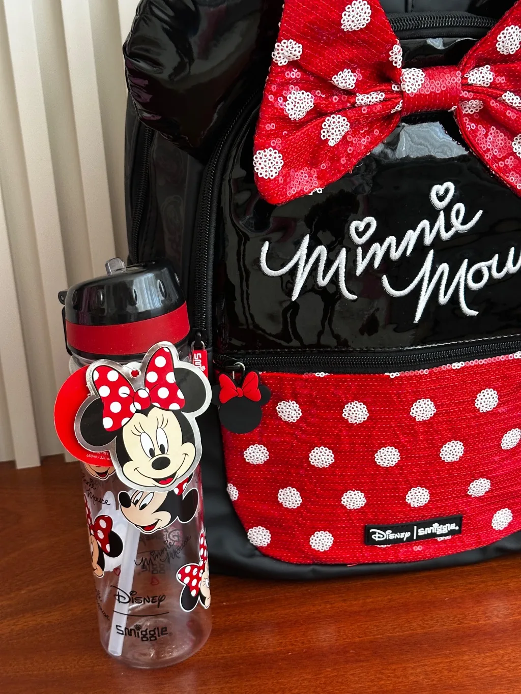 🎀 Minnie Mouse Backpack + Matching Water Bottle Bundle 🎀