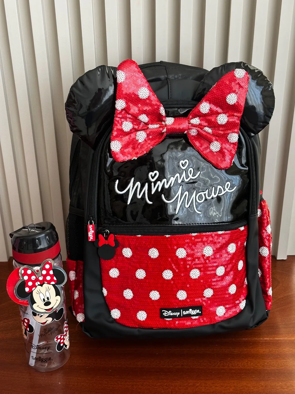 🎀 Minnie Mouse Backpack + Matching Water Bottle Bundle 🎀