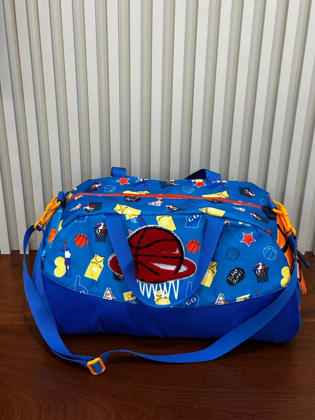 Basketball Print Kids Sports Duffle Bag (24 × 45 × 20 cm) 🏀