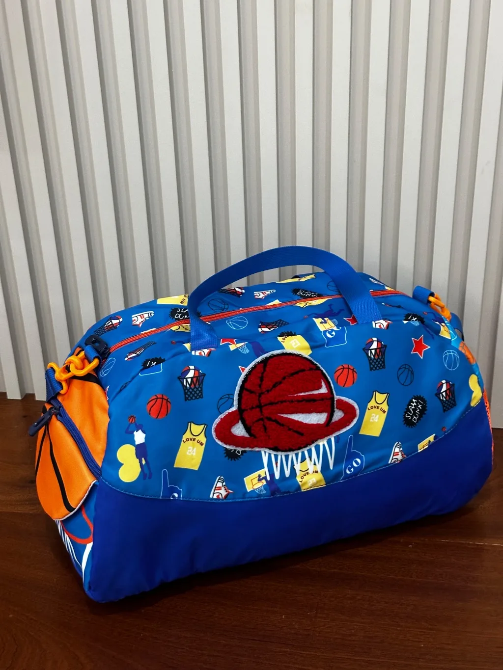 Basketball Print Kids Sports Duffle Bag (24 × 45 × 20 cm) 🏀