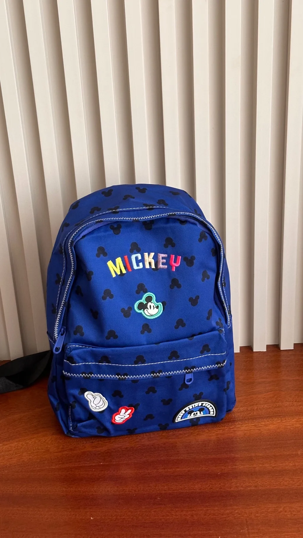 Mickey Mouse backpack features embroidered