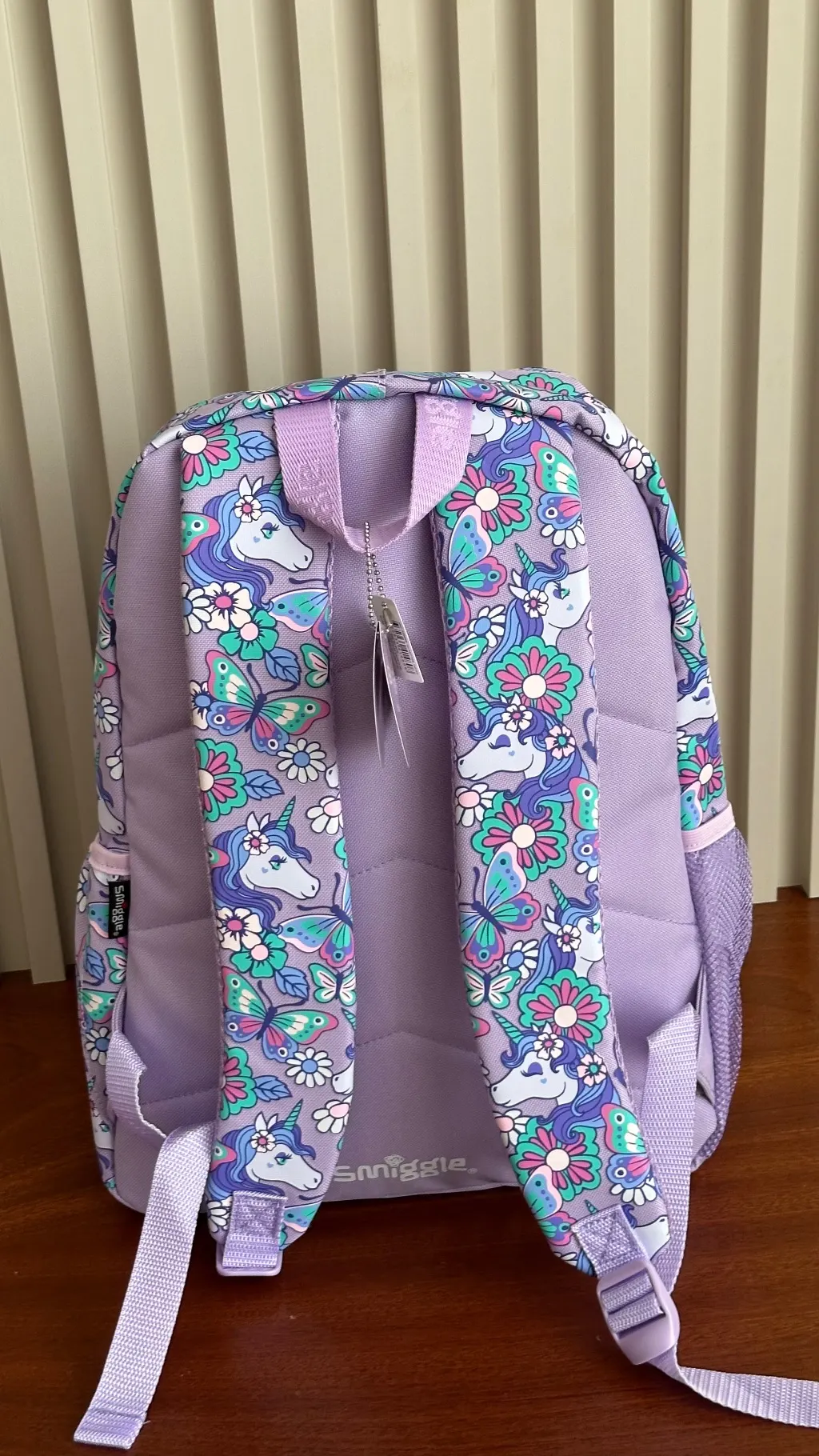 Kids purple Unicorn Floral backpack