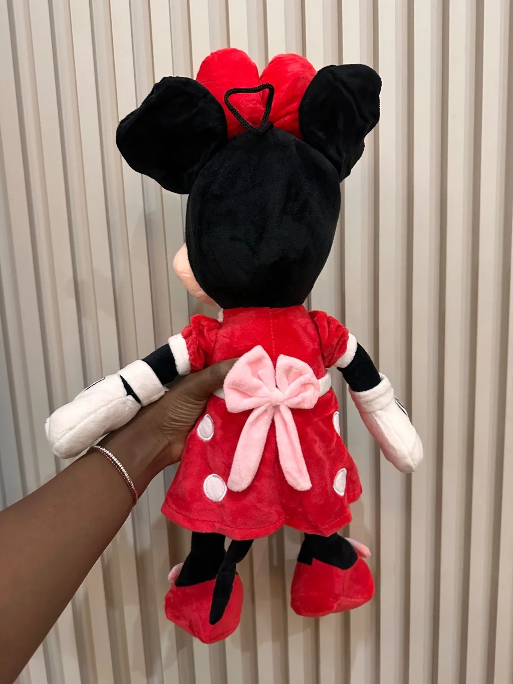 red Minnie Mouse plush toy