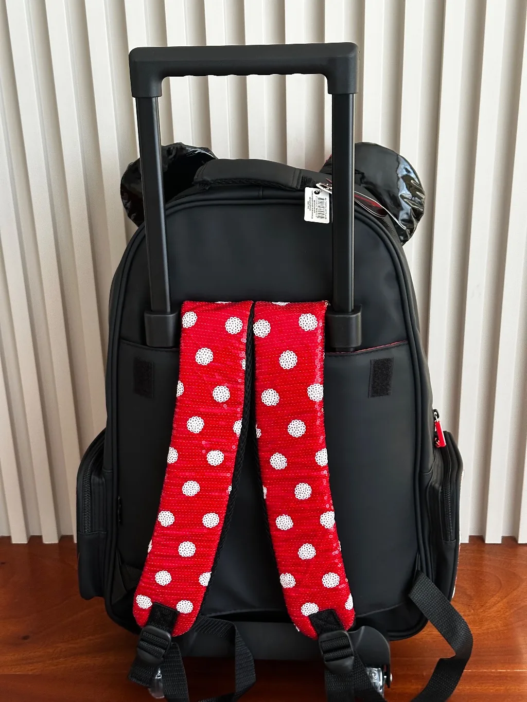 Disney Minnie Mouse Sequin Bow Light-Up Wheel Trolley Bag