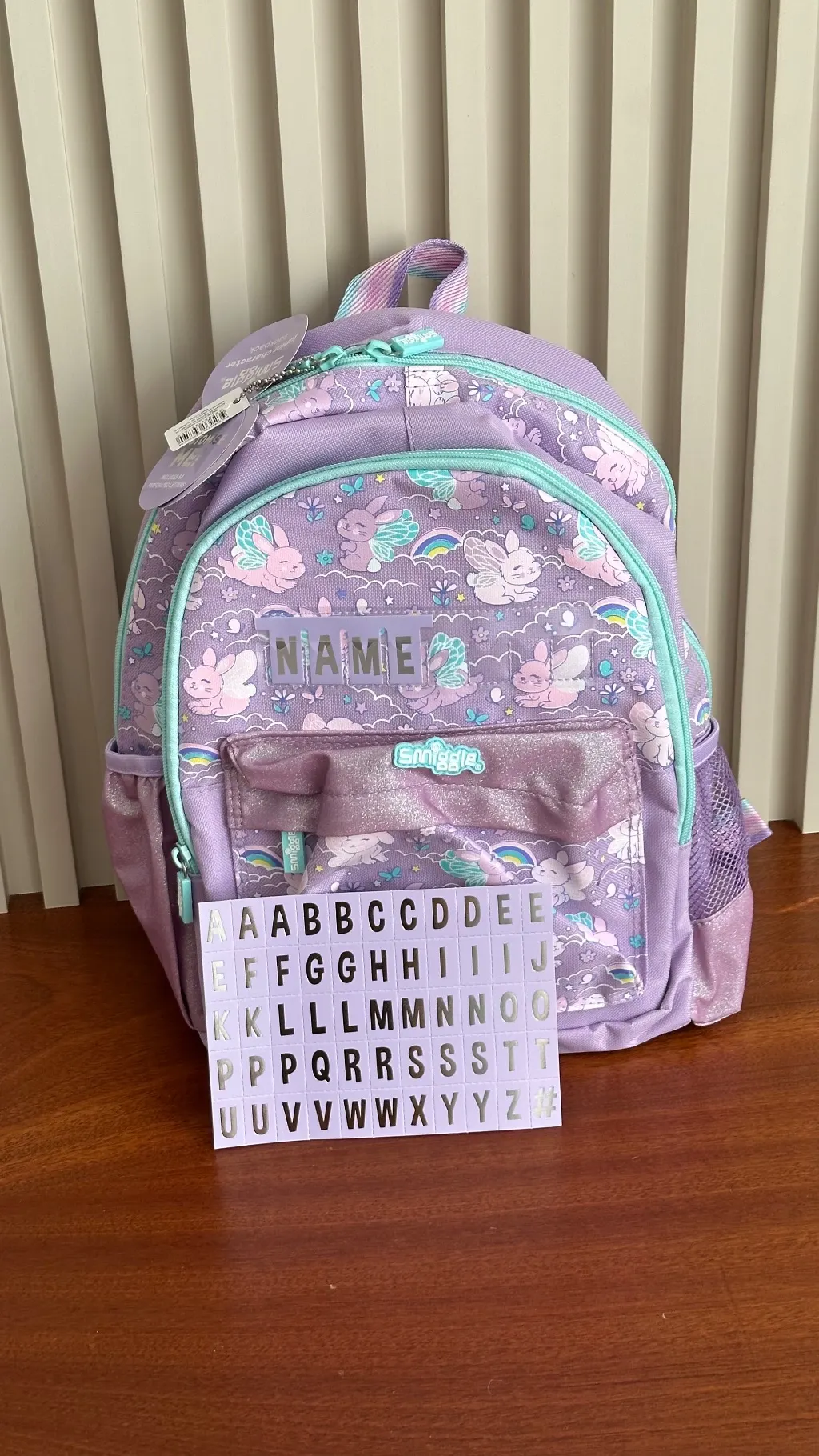 Preschooler smiggle bunny themed bag