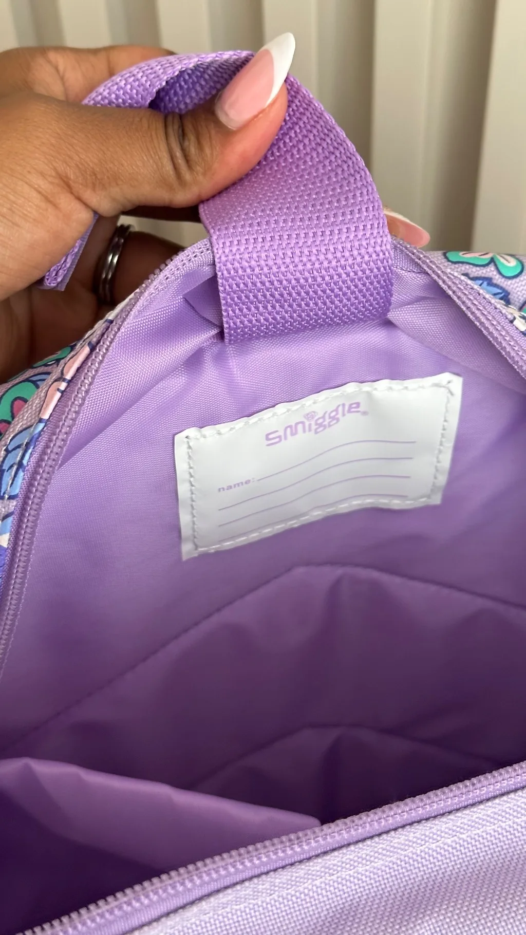 Kids purple Unicorn Floral backpack