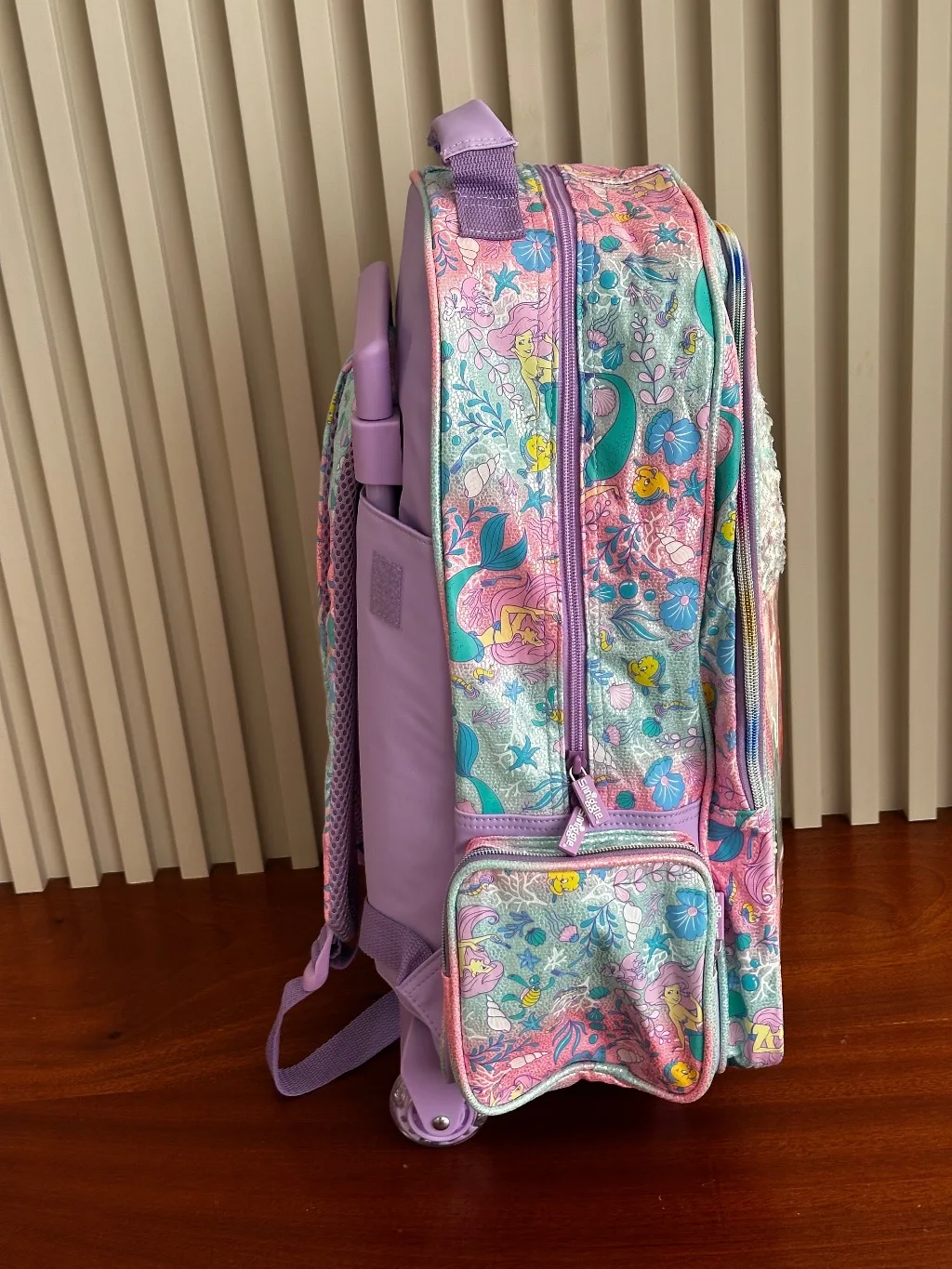 Disney Ariel Mermaid Shimmer Light-Up Wheel Trolley Bag