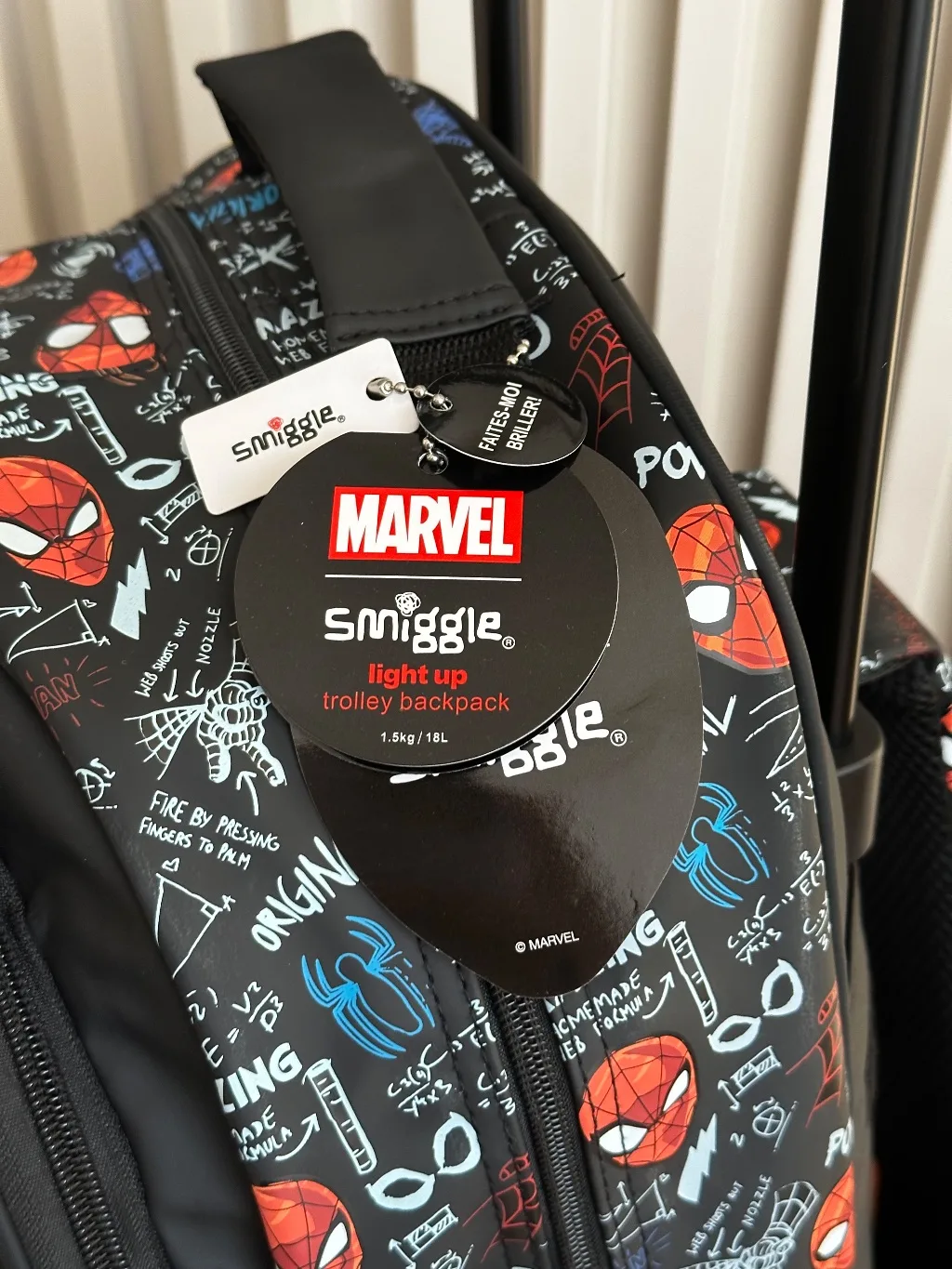 Marvel Spider-Man Hero Light-Up Wheel Trolley Bag