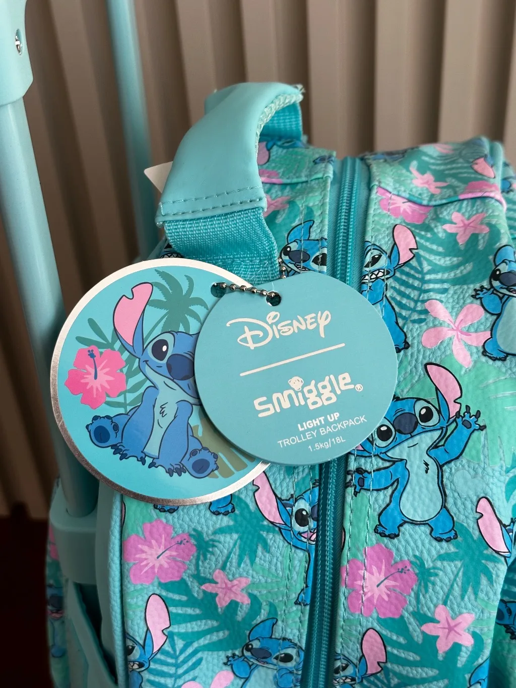 Disney Stitch Tropical Light-Up Wheel Trolley Bag