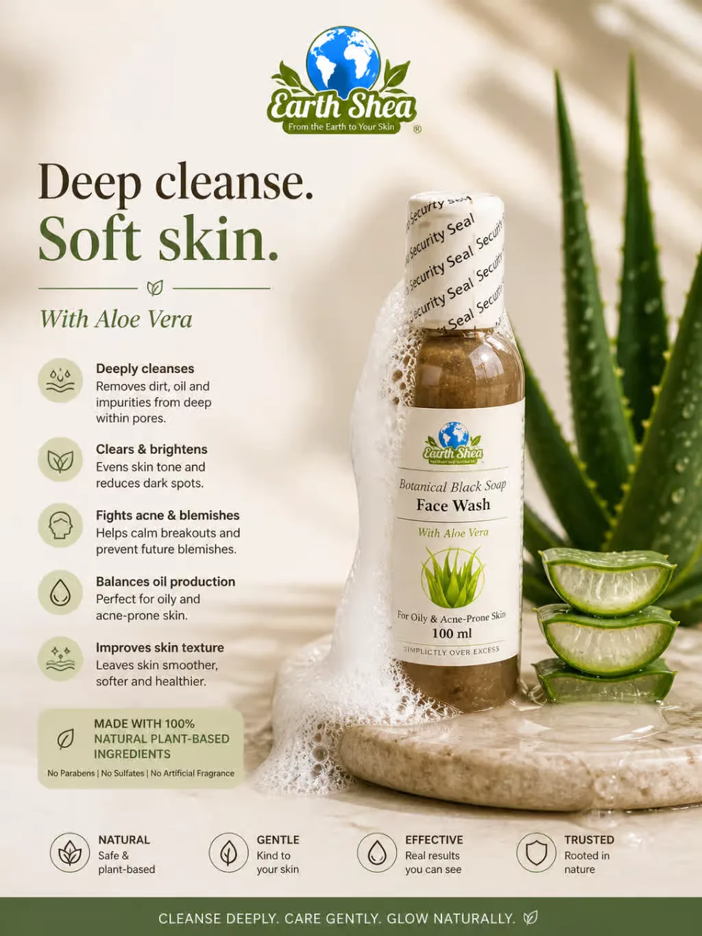 Earth Shea Botanical African Black Soap Facewash